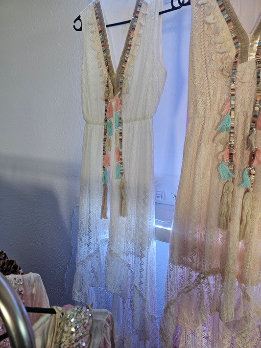 Sommer Kleid Weiß Modell 5