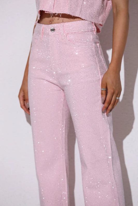 Strass Jeans Rosa Princess