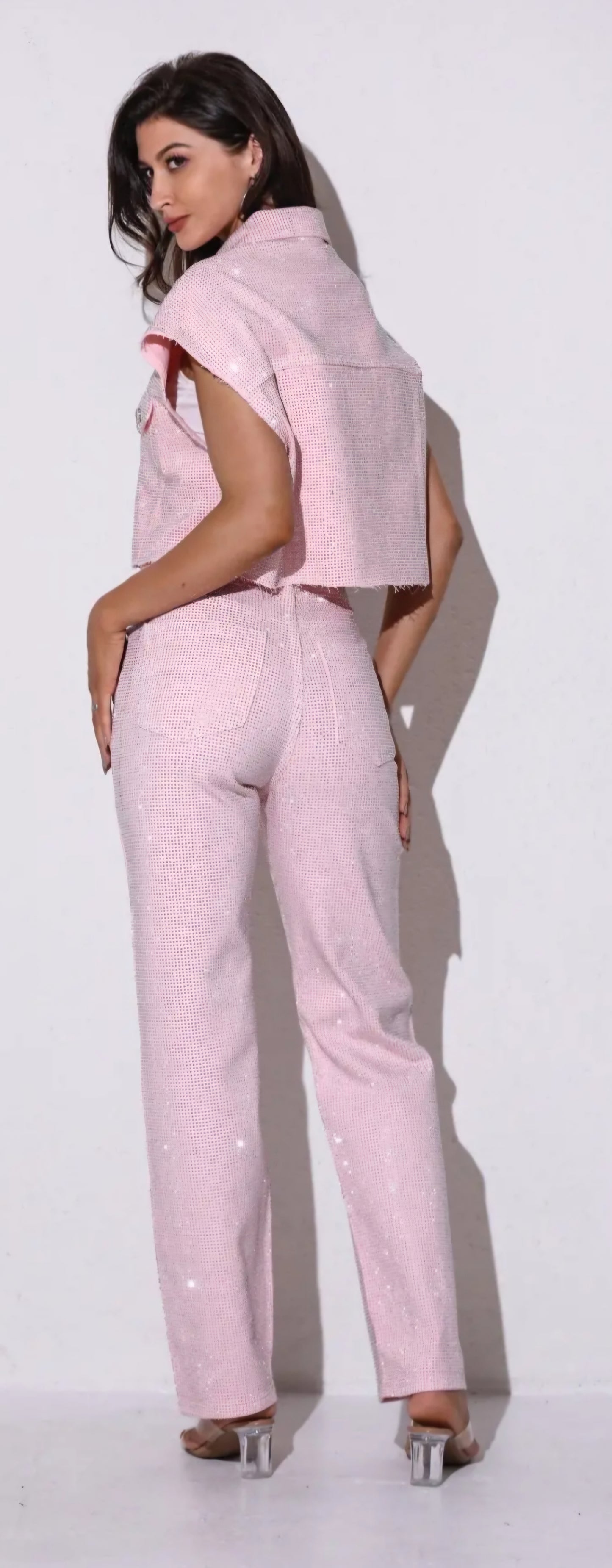 Strass Jeans Rosa Princess