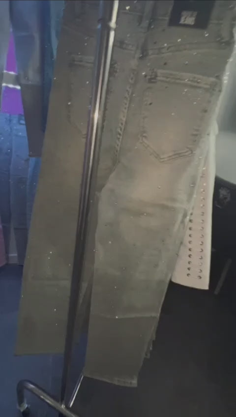 Stretch Strass Jeans Dirty Grey