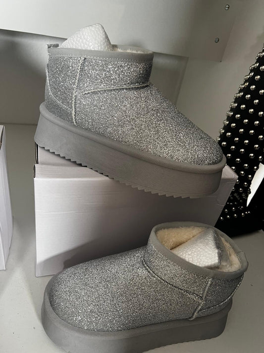 Silber Glitzer Boots